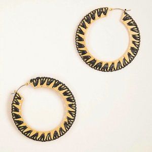 Ann Taylor Raffia Wrapped Hoop Earrings